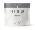 Fortified creatine monohydrate powder package on a white background